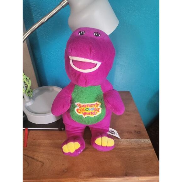 Barney Plush Colorful World Stuffed‎ Toy Animal Dinosaur 11" 2014 Does Sing - Picture 1 of 5